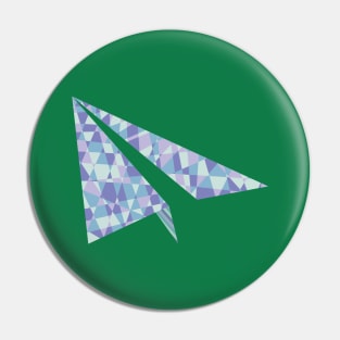 Geometric Polygon LowPoly Art Paper Plane Pin