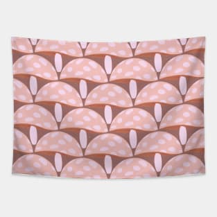 Whimsical Brown Forest Mushroom Tapestry