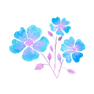 Wild Roses in Blue T-Shirt