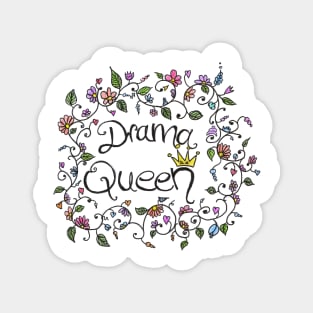 Drama queen color flowers print Magnet