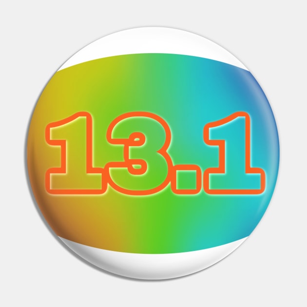 13 1 Rainbow Half Marathon for Runners Pin by DesignsbyZazz