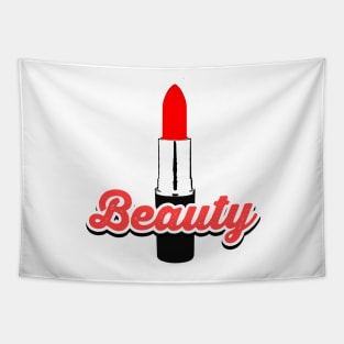 Beauty Red Lipstick Illustration Vector Design Tapestry