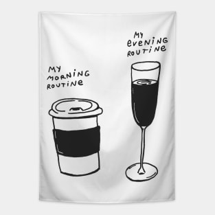 Morning Coffee And Evening Wine Tapestry