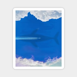 Airplane, whale, sky and ocean Magnet