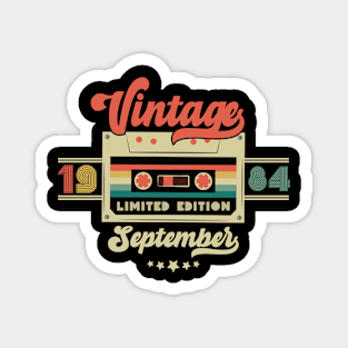 Vintage September 1984 Music Cassette - Limited Edition - 38 Years Old Birthday Gifts Magnet