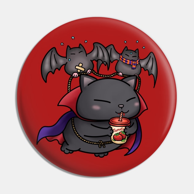 Halloween Cat Vampire Kitty Pin by Takeda_Art