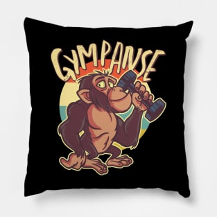 Funny Gympanse Workout Graphic - Gym Workout Pillow