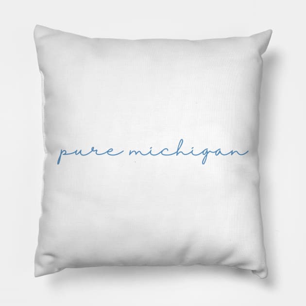 pure michigan cursive script Pillow by opptop