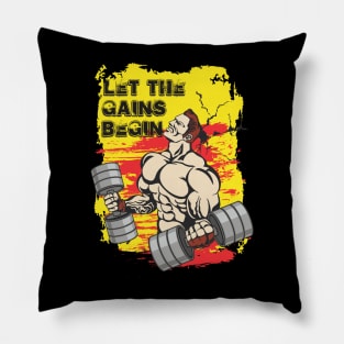 Let the gains begin - Crazy gains - Nothing beats the feeling of power that weightlifting, powerlifting and strength training it gives us! A beautiful vintage design representing body positivity! Pillow