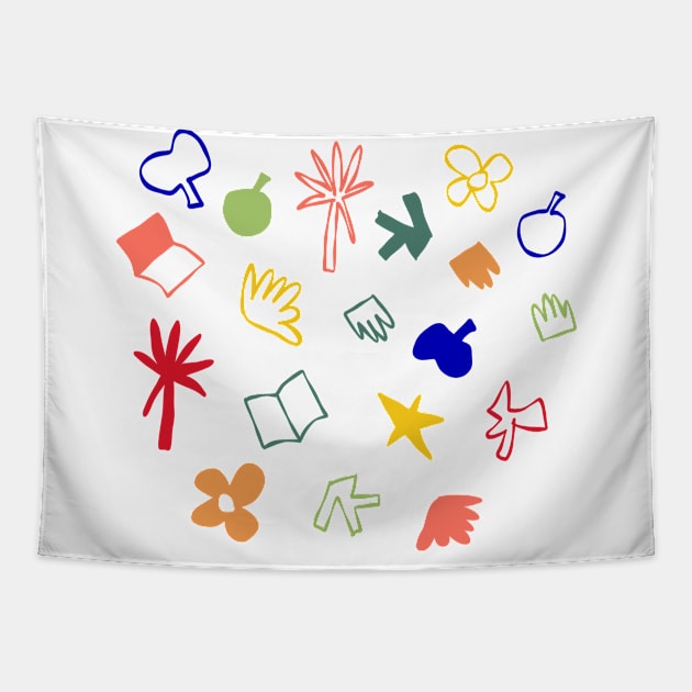 fun elements Tapestry by Think Beyond Color