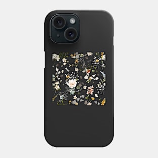 Fall Garden Flowers, Autumn Botanical Pattern DIY Background Color Phone Case