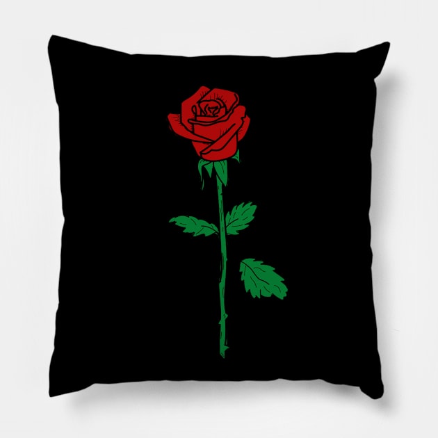 Red Rose Pillow by deadlydelicatedesigns