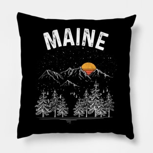 Vintage Retro Maine State Pillow