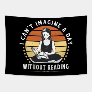 Woman Reading Book Hobby Design Tapestry