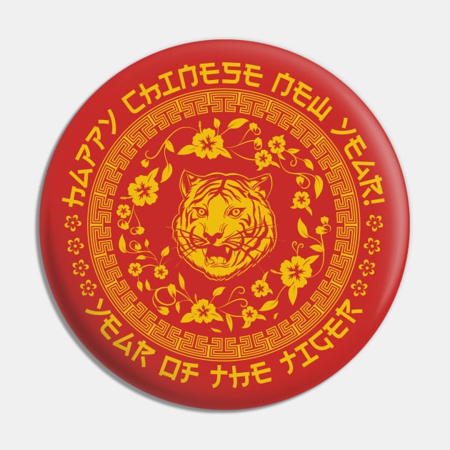 Year Of The Tiger Pin by Bear Tees