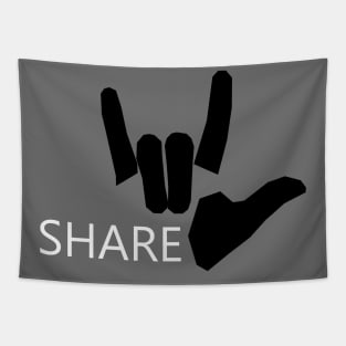 Share Love - Sign Language - Motivation Tapestry