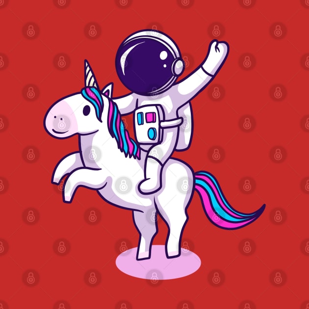 Astronaut Riding Unicorn by littlepdraws