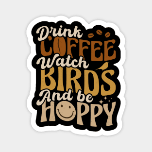 Retro Coffee and Bird Watching Magnet