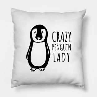 Crazy Penguin Lady Pillow