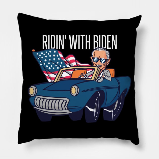 RIDIN' WITH BIDEN Pillow by madeinchorley