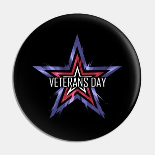 US Flag Colors Star Veterans Day Pin