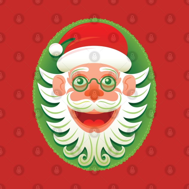 Smiling Santa Claus celebrating Christmas in Hipster style by zooco