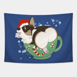 Peppermint Mocha Pup Tapestry