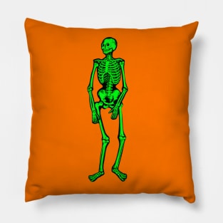 Green Skeleton Pillow