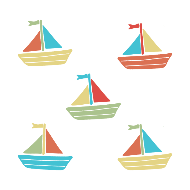 Summer beach vibe floating colorful boats by ankka