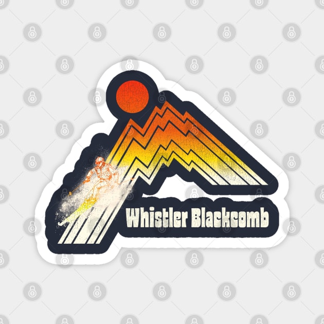 Ski Whistler Blackcomb Retro Stripe Magnet by darklordpug