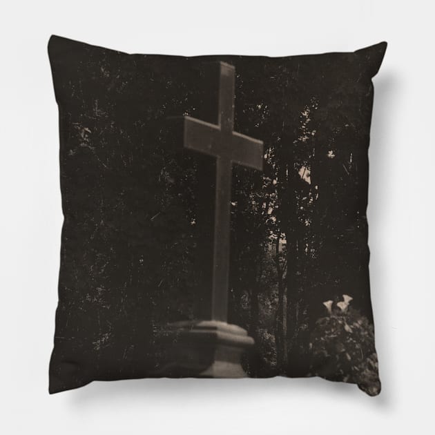 Cemetery cross Pillow by EvgeniiV