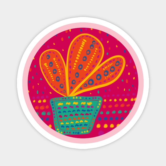 House plant in pink Magnet by Vannaweb