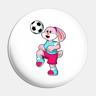 Rabbit at Sports with Soccer Pin