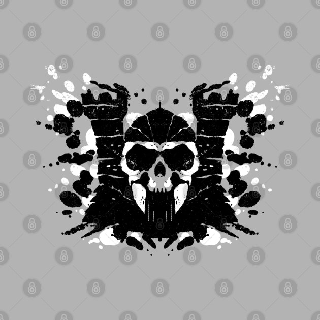 Cool Rorschach Artistic 80's Cartoon Skull Castle by BoggsNicolas