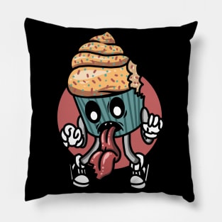 Cartoon Aesthetic Zombie Cupcake Pillow