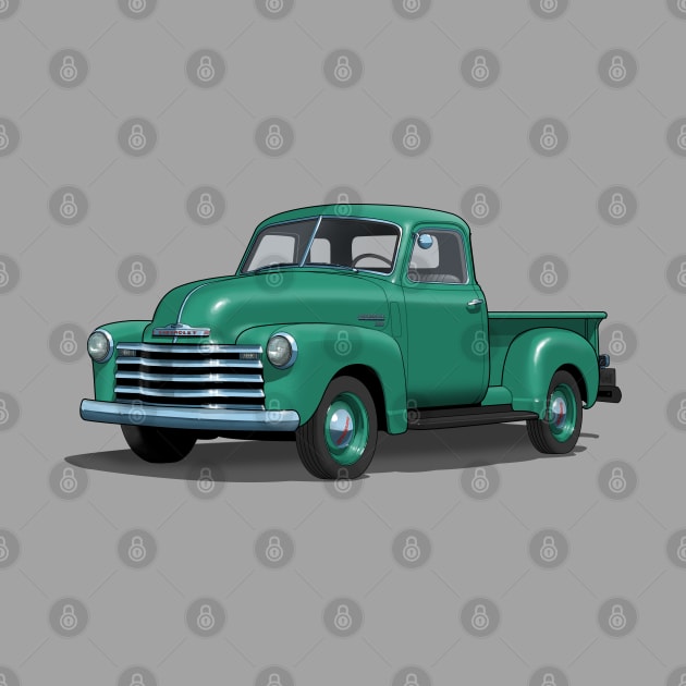 green 1949 chevrolet pick up truck by candcretro