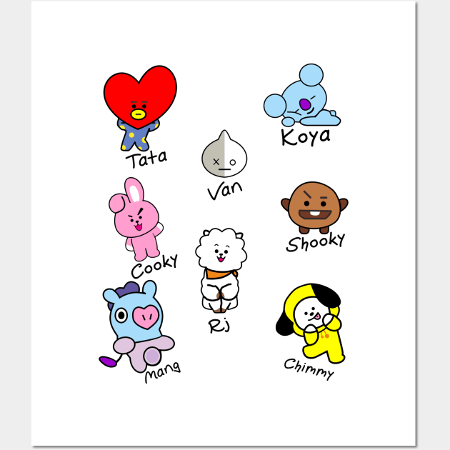 BT21 Character with name // BTS // Army - Bts - Posters and Art Prints