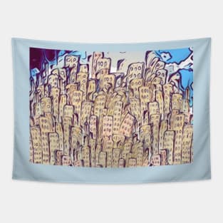 City scape Tapestry