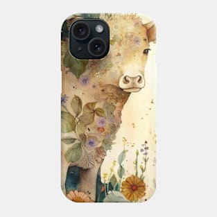 Cow, Watercolor Farm Animals Phone Case