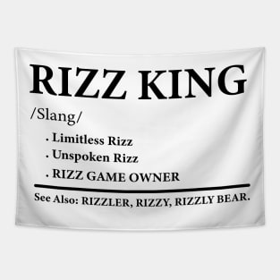 W Rizz The Rizz King Funny Meme Quote Tapestry