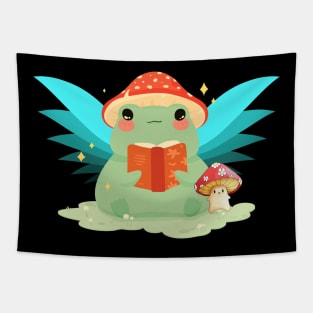 Kawaii Fairy Frog Mushroom Hat Tapestry