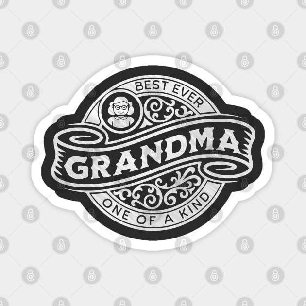 Grandma Silver Vintage Sign Magnet by HolidayBug