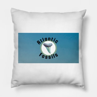 Sky Blue Atlantic Fossils Shark Tooth White Circle Print Pillow