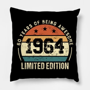 Vintage 1964 Birthday Gift Idea Retro 60th Bday Pillow