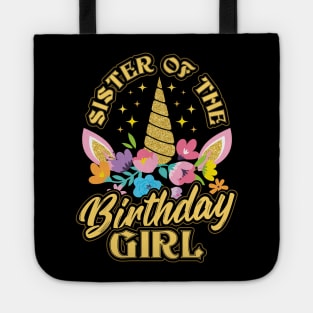 Sister of the Birthday Girl Unicorn Tote