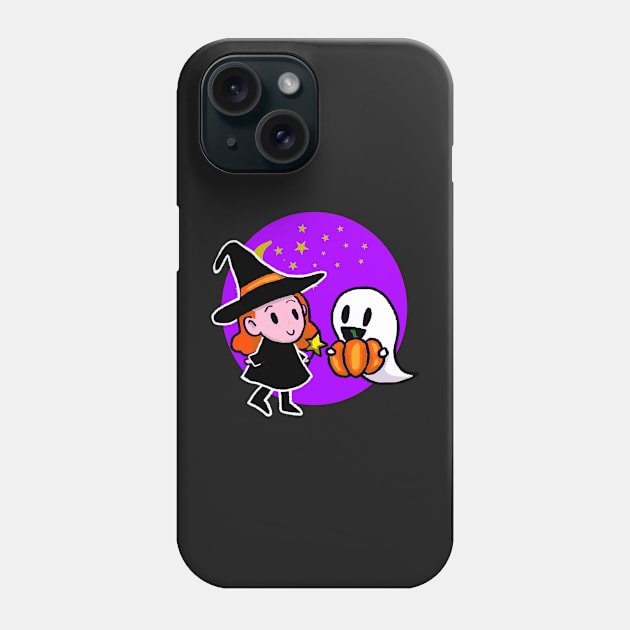 A Witch and their Ghost Friend Phone Case by allthebeanz