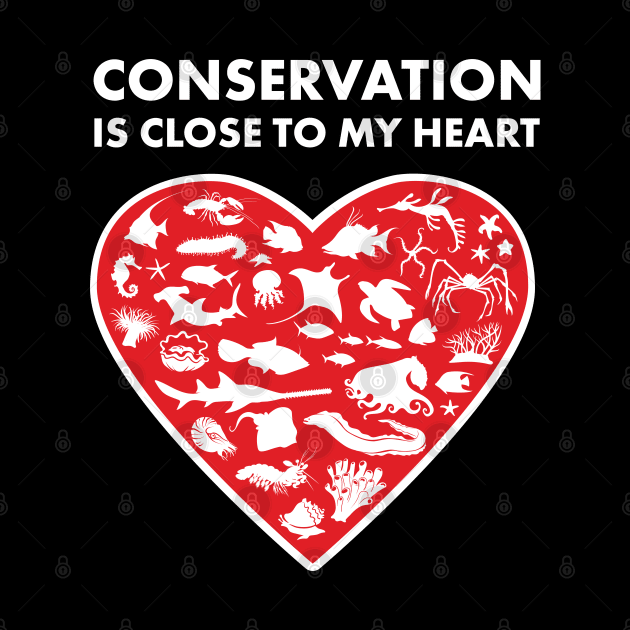 Ocean Animals Conservation Heart by Peppermint Narwhal