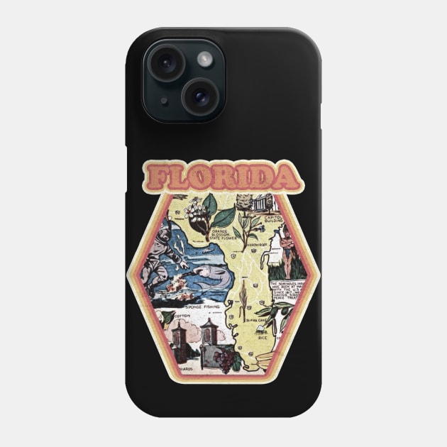 Vintage Retro 1970's Florida State Comic Book Style Phone Case by Joaddo