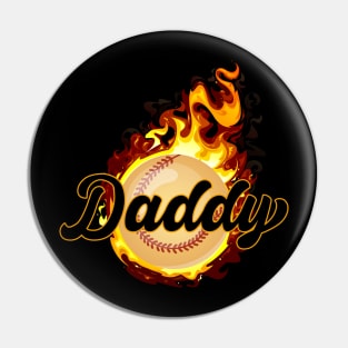 Fire Baseball Daddy Pin