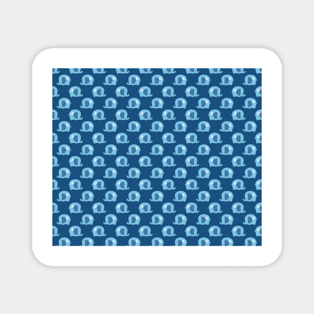 Moon Elephant Blue Pattern Magnet by saradaboru